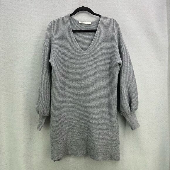 Anthropologie Impeccable Pig Womens Chunky Knit Pullover Sweater Dress Gray Size - Picture 1 of 10